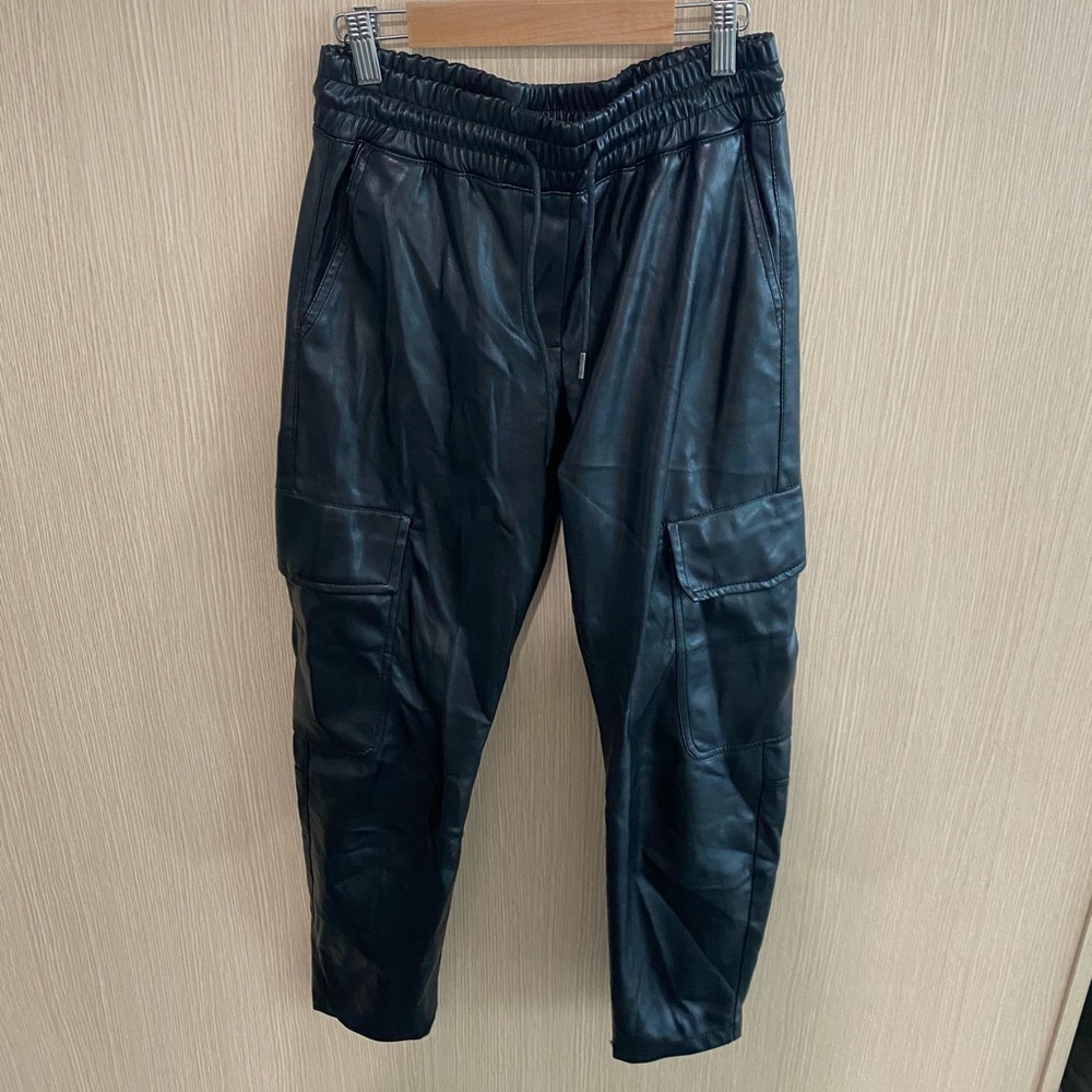 Zara Leather Cargo Pants